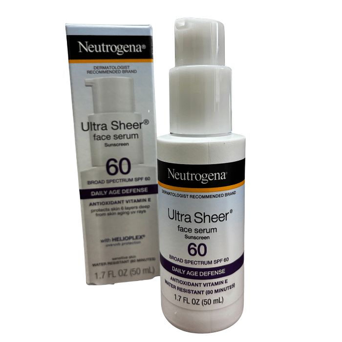 Neutrogena Ultra Sheer Moisturizing Face Serum Vitamin E, SPF 60+, 1.7 Oz
